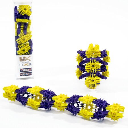 Lux Blox Fidget Flexers, Purple/Yellow FFPY